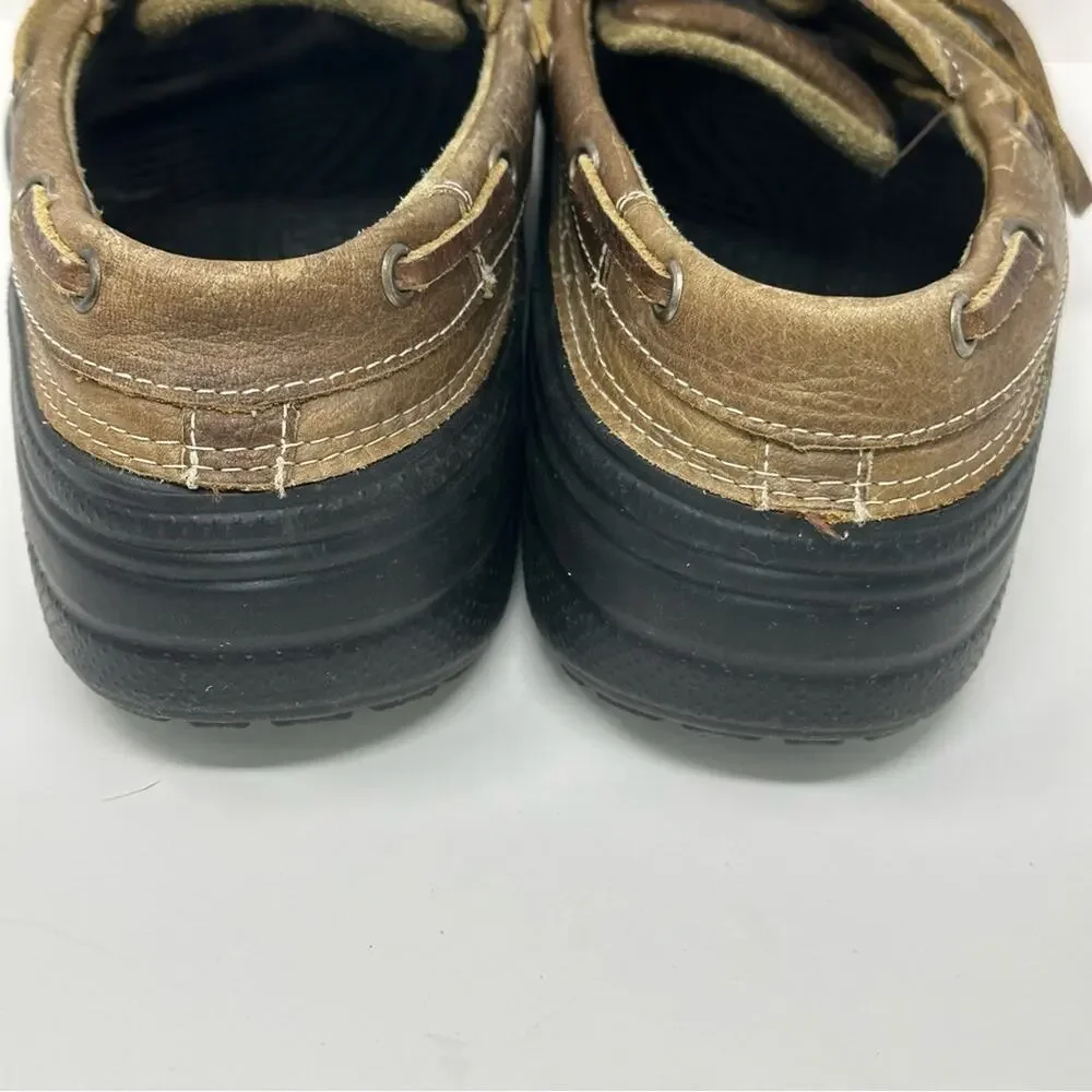 CROCS Men’s Pit Crew Boat Shoe - Black & Brown